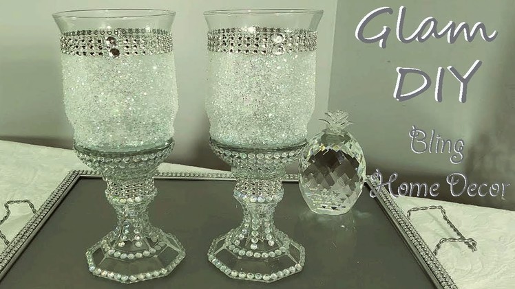 Dollar Tree DIY Glam Frosted Pedestal Candle Holders