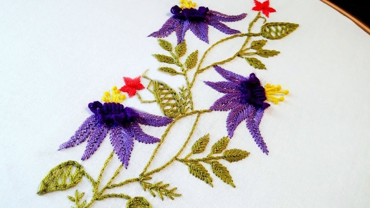 Hand embroidery beautiful flower design by nakshi katha.