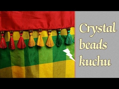 Saree kuchu design using crystal beads.Saree kuchu.Saree tessals