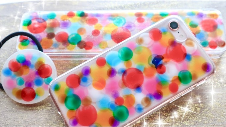 【ガラス絵の具×レジン】水玉スマホケース&ペンケース【100均】DIY Glass Paint Phone Case