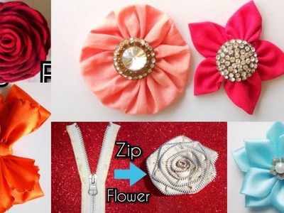 6 Easy Fabric Flowers | Flower Making | DIY