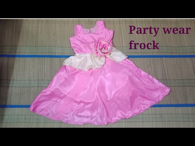 DIY cutting and stitching of long party wear frock for five year Girl