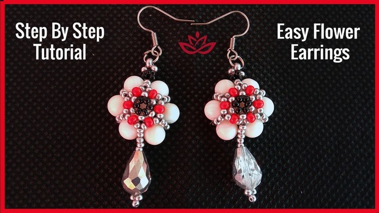 DIY Flower Earrings with Pearls and Seed Beads - Tutorial