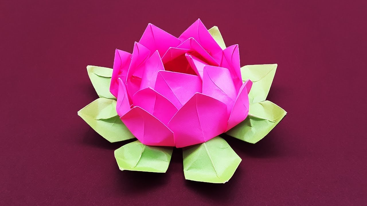 DIY Paper Flower Tutorial step by step - Beautiful Origami Lotus Flower