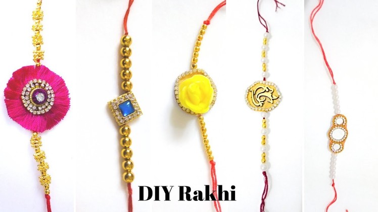 DIY Rakhi.How to Make Rakhi in home with in 2 Minutes. 5 Rakhi Making