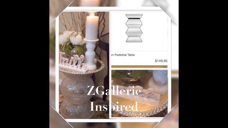Dollar Tree Pedestal DIY Glass Gems Table Inspired By $149.99 ZGallierie Table Elegance For Less