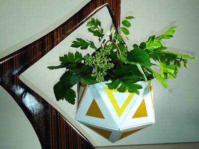 Handmade Hanging Planter. Paper Succulent Planter. Great idea for gift or home decor.