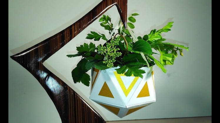 Handmade Hanging Planter. Paper Succulent Planter. Great idea for gift or home decor.