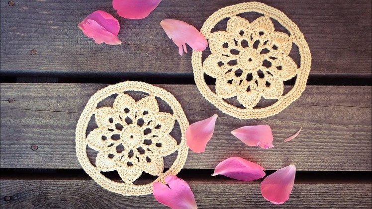 How To Crochet A Flower Circle Coaster Table Decor