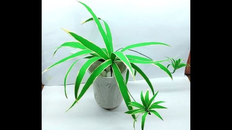 How to make Crepe Paper Spider Plant. Chlorophytum comosum (flower # 275)