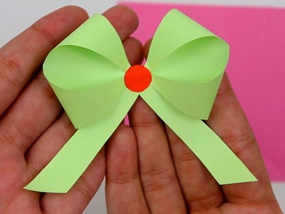 How to Make.Fold Easy Paper Ribbon Bow Not Origami Step by Step Tutorial for Gift Decoration Ideas
