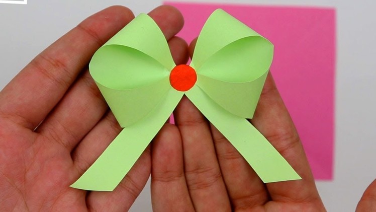 How to Make.Fold Easy Paper Ribbon Bow Not Origami Step by Step Tutorial for Gift Decoration Ideas
