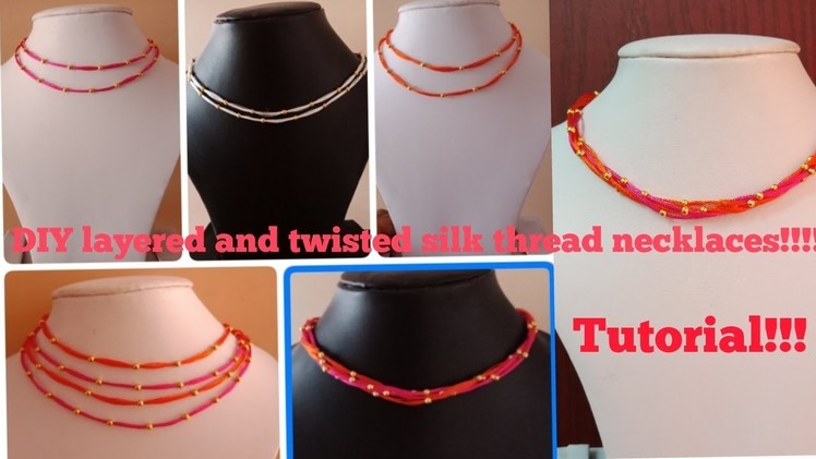 Making of stylish double and multilayered silk thread designer necklace at home