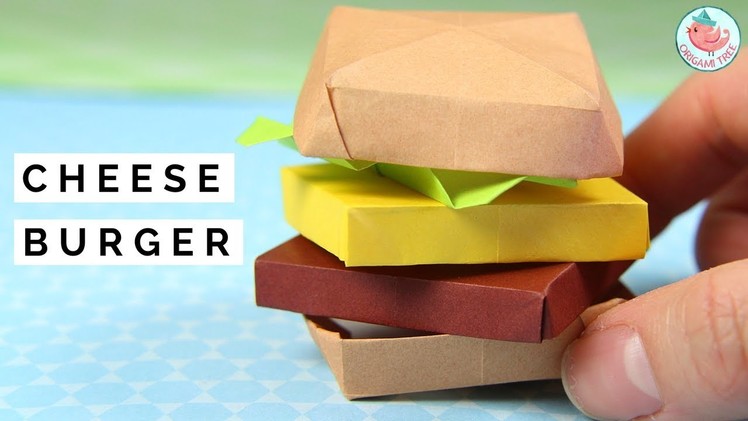 Origami Cheeseburger Tutorial - How to Fold an Origami Cheese Burger - Origami Food Tutorial!