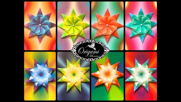 Origami Maniacs 322: Double Sided 8 Pointed Star
