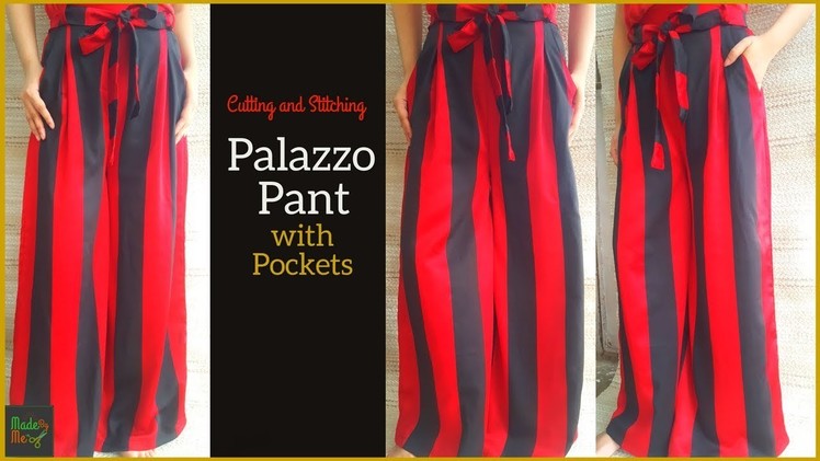 Palazzo Pant with Pocket Cutting and Stitching | DIY Palazzo for girls