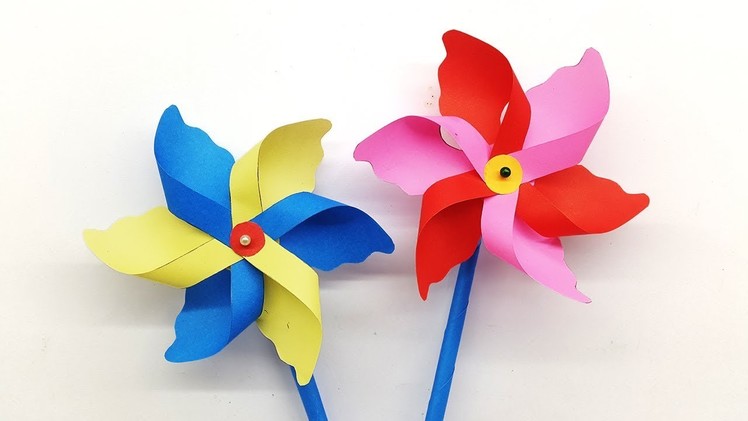 Paper Windmill - How to make a Paper Pinwheel for Kids