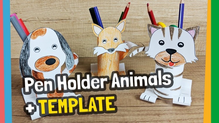 Pen holder craft for kids for Back to school activities + template