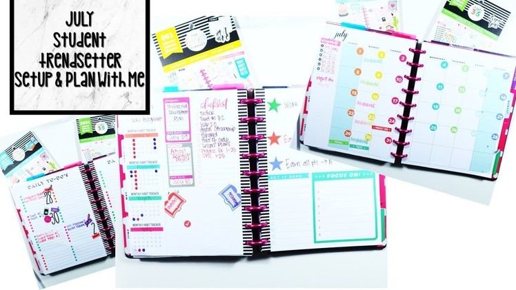 Student Plan with me | Happy Planner Trendsetter | July Layout
