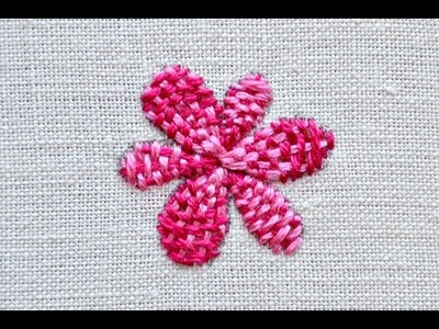 Woven petal flower embroidery tutorial