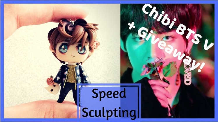 BTS V in  LOVE YOURSELF Tear 'Singularity' (Polymer Clay Chibi Speed Sculpting) + GIVEAWAY!