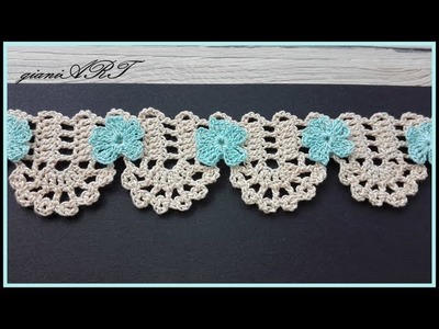 Crochet  Round Lace Tape with flower