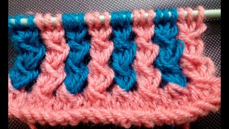 Double Colour Knitting Pattern for Sweater # 119  Satrangi