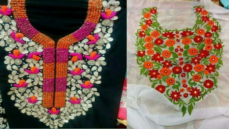 Embroidery And Karchupi Work kurti || Latest Karchupi Design 2018 || Hand Work qamiz