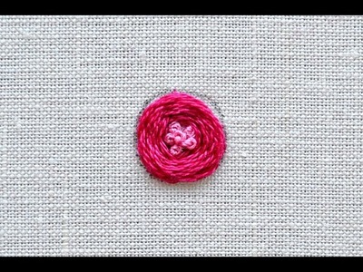 Flower embroidery tutorial: woven rose with knotted center