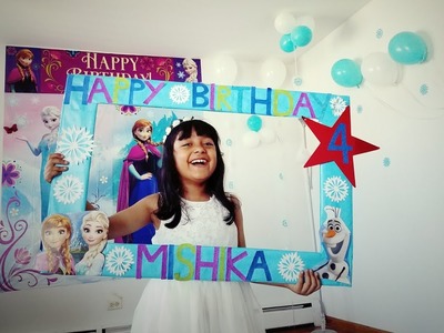 Frozen theme birthday decoration idea | DIY | balloon birthday decoration ideas at home