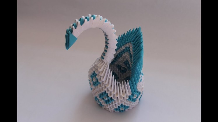 How to make a 3D origami diamond pattern swan