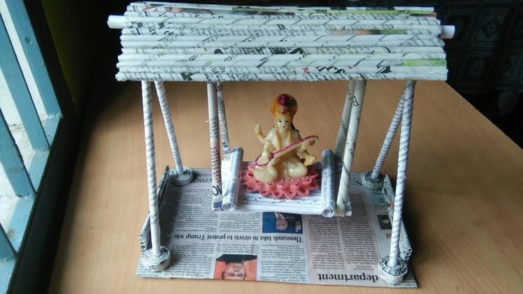 How to make a jhula by Newspaper (beautiful craft) DIY paper