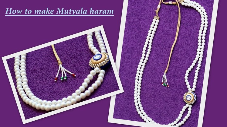 How to make Mutyala haram. Pearls Haram with side locket at home