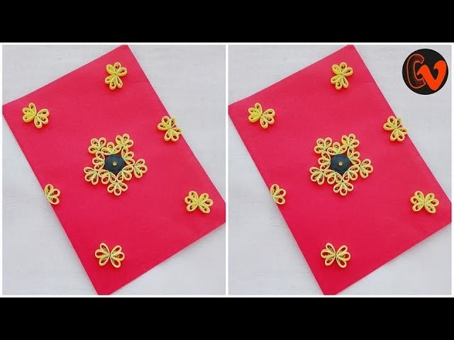 How to make Simple and easy Quilling Card Design. Greeting card design.  Tutorial