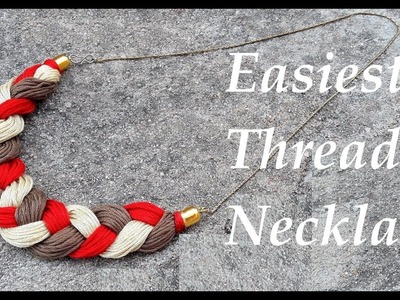 How to make thread necklace at home.Thread necklace making at home.Statement necklace making
