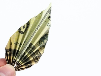 Money Origami leaf folding - creative money gift!