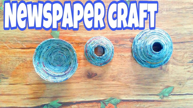 Newspaper crafts !! How to make newspaper flower vase - cool and creative