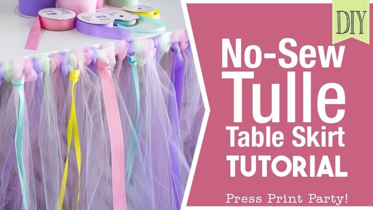 NO SEW Tulle Table Skirt Tutorial (Unicorn Party Decor)