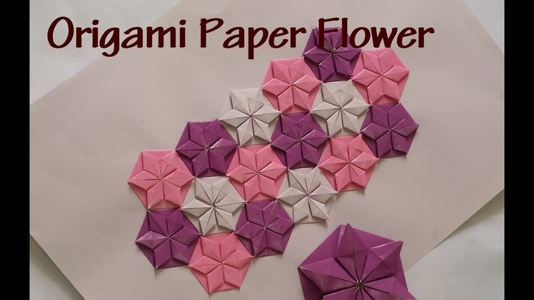 Origami paper flower - How to make origami flower wall art.