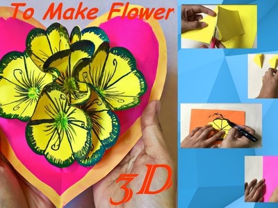PAPER Crafts-Handmade Craft - DIY 3D Flower Pop up Card