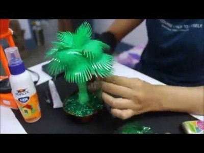 Plastic Bottle Palm Tree Craft Idea | Best Out Of Waste | Reuse 7up & Sprite Bottles