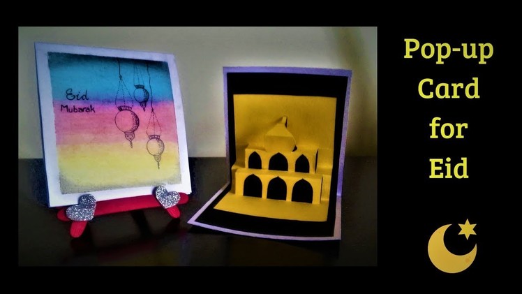 Pop-up Card for Eid | Handmade Eid Card using Oil Pastels