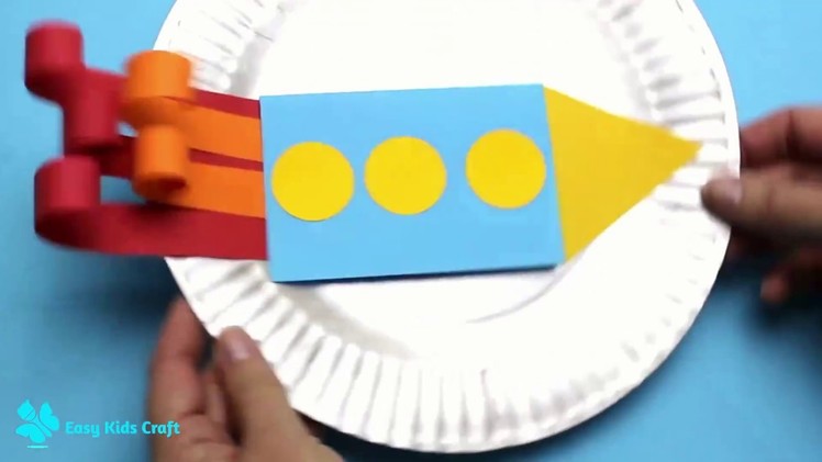 Rocket and Moon Fathers Day Card Idea | Paper Plate Crafts