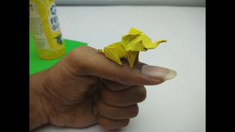 Very cute baby elephant sitting- paper origami