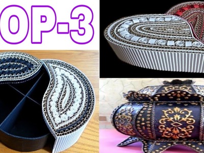 Wow! Best craft ideas by cardboard || Top 3 diy jewellery box || diy jewellery box