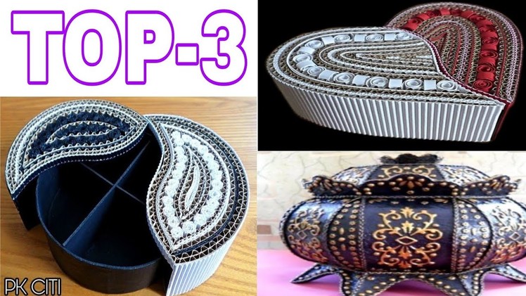 Wow! Best craft ideas by cardboard || Top 3 diy jewellery box || diy jewellery box
