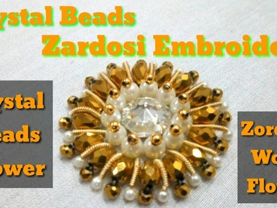 Zardosi Embroidery | Flower Embroidery Work | Zardosi Flower Embroidery
