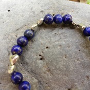 Bracelet Handmade- Infinite Peace- Garnet- Hematite -Lapis Lazuli -Stones -Flexible -Talisman from La Gomera Island