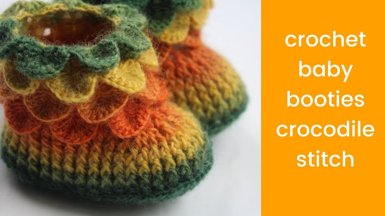 crocodile stitch baby booties