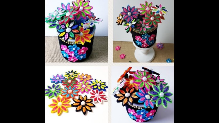 Decorative vase tutorials. DIY Quilling Flower Vase
